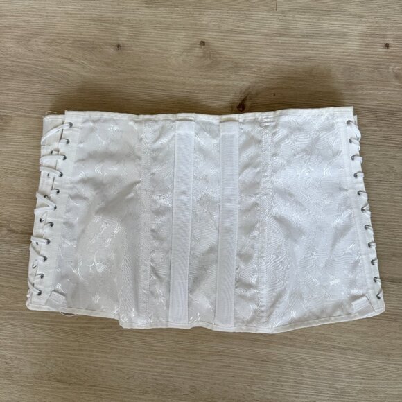 Vintage CAMP White Boned Corset Bustier Top Cosplay - Picture 3 of 12
